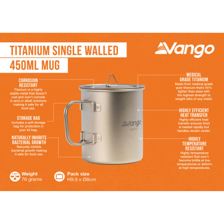 Hrnek Vango Titanium Single Walled Mug 450ml
