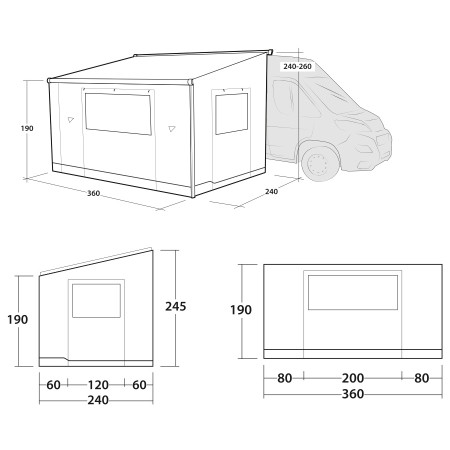 Přístřešek Outwell Sideroads Awning Room
