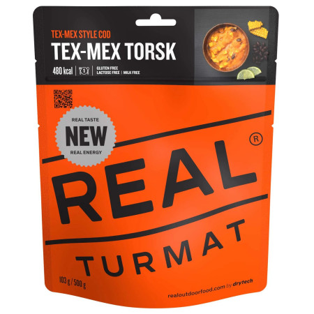 Dehydrované jídlo Real Turmat Tex-Mex s treskou (Tex-Mex Torsk)