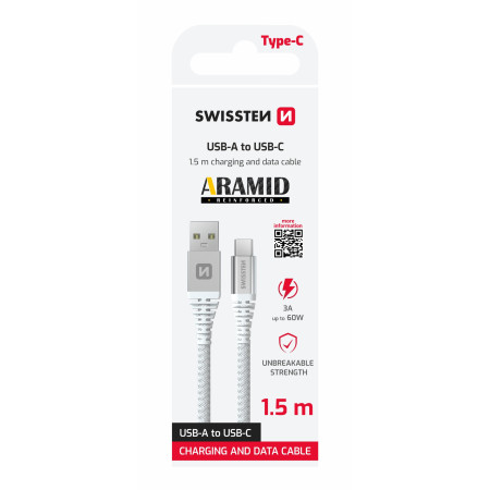 Kabel Swissten Kevlar USB / USB-C 1,5 m