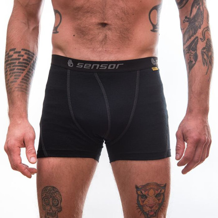 Boxerky Sensor Merino Wool Active černé