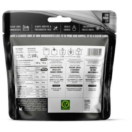 Dehydrované jídlo Lyo food Jablečný koláč s drobenkou