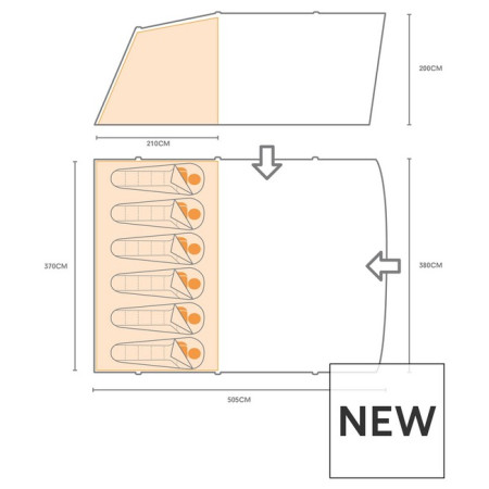 Nafukovací stan Regatta Kolima V3 6