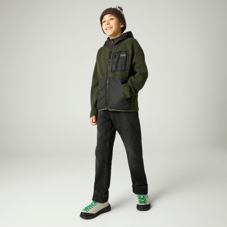 Dětská mikina Regatta Munro Hybrid Jacket DarkKhak/Blk