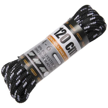 Tkaničky do bot Bennon Laces Black-Grey Box 120 cm