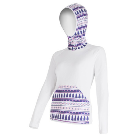 Dámská mikina Sensor Tecnostretch bílá s kapucí