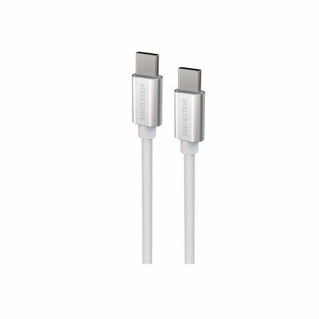 Nabíjecí a datový kabel Swissten Textile USB-C / USB-C 1,2 m