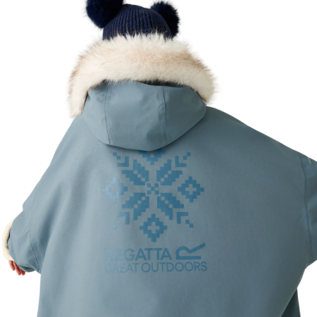 Dětský nepromokavý kabát Regatta Junior Waterproof Changing Robe Pro Grey Mirage