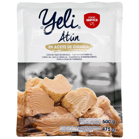 Jídlo na cesty Yeli Tuňák kousky ve slunečnicovém oleji (500g)