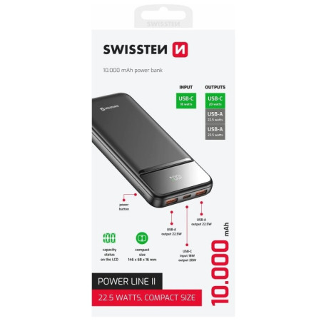 Powerbanka Swissten Power Line II 10 000 mAh