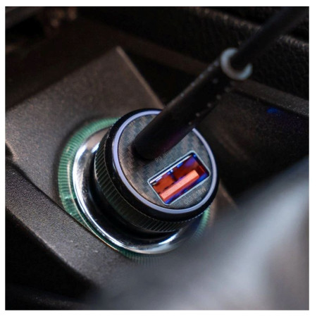 Adaptér Swissten Mini Car Charger USB-C PD + USB-A, 20W + cabel USB-C / USB-C, 1 m