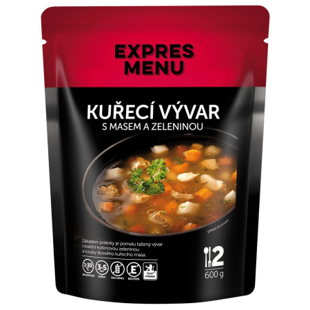 Polévka Expres menu Kuřecí vývar se zeleninou (2 porce)