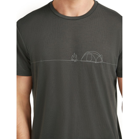 Pánské funkční triko Icebreaker Merino Blend Core SS Tee Single Line Camp