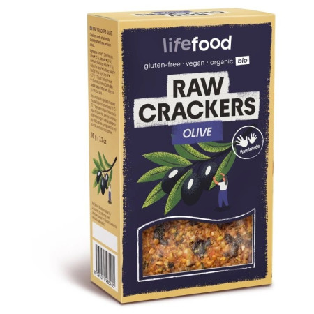 Krekry Lifefood LIFE CRACKERS Olivové RAW BIO 90g