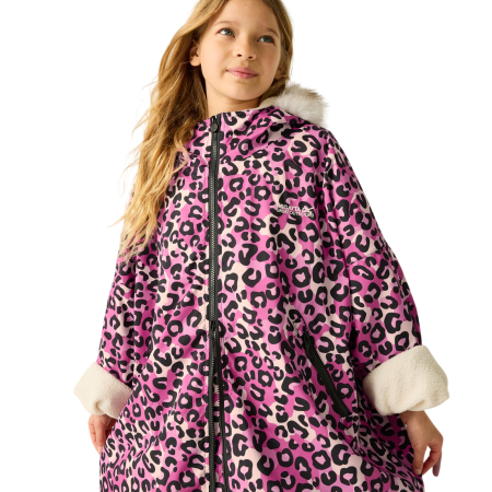 Dětský nepromokavý kabát Regatta Junior Waterproof Changing Robe Pro Pink