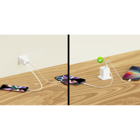 Adaptér Swissten SlideCharge Gan 30W, 1X USB-A 18W