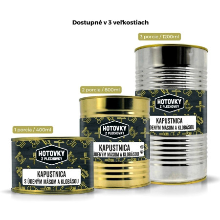 Polévka Hotovky z plechovky Zelňačka s uzeným masem a klobásou 400ml