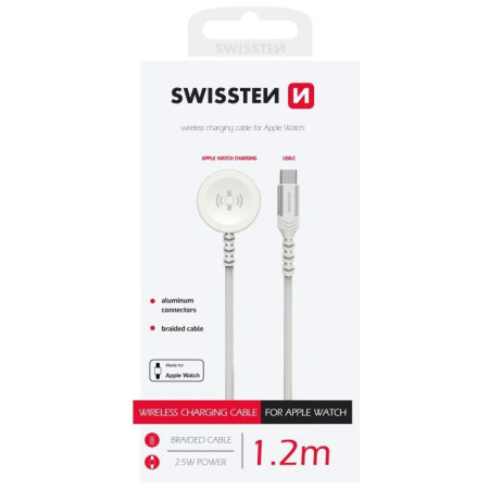 Nabíjecí a datový kabel Swissten Wireless charging cable for Apple Watch 1,2 m