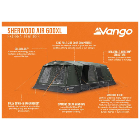 Rodinný stan Vango Sherwood Air 600XL Package