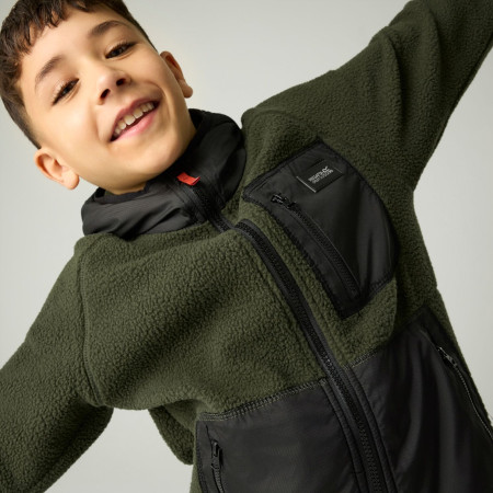 Dětská mikina Regatta Munro Hybrid Jacket DarkKhak/Blk