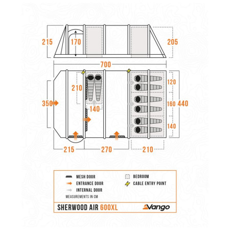 Rodinný stan Vango Sherwood Air 600XL Package