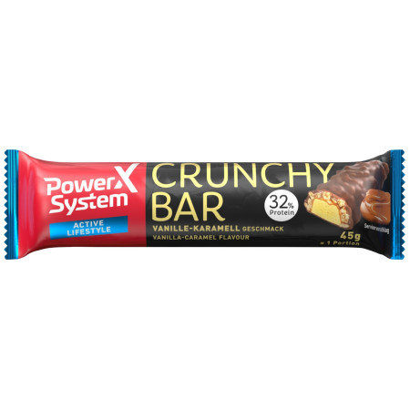 Energetická tyčinka Indiana Jerky Power System Crunchy Bar 32% Vanilla with Crunchy Caramel 45g
