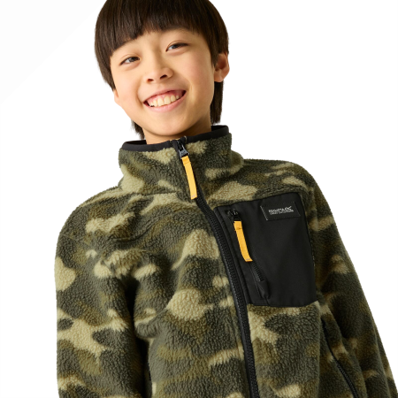 Dětská funkční mikina Regatta Junior Frankie Warm Fleece Bark Green Camo