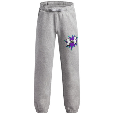 Dětské kalhoty Under Armour UA B Rival FLC Graphics Jgr Mod Gray Light Heather