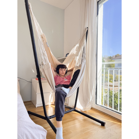 Houpací sedačka se stojanem La Siesta Fiji set Organic Comfort