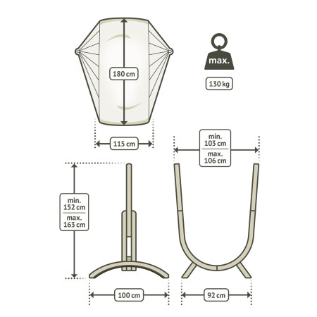 Houpací sedačka se stojanem La Siesta Udine Outdoor