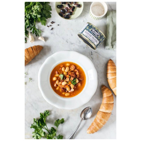 Polévka Hotovky z plechovky Fazolová polévka s uzeným masem a klobásou 800ml