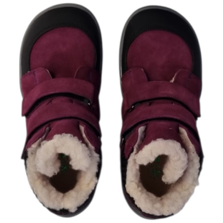 Dětské barefoot boty beBare 3555TY Bordeaux