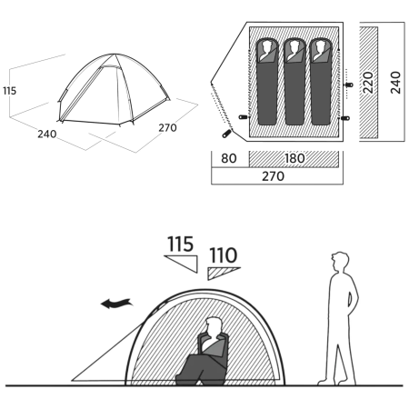 Turistický stan Easy Camp Rondane 3 II.