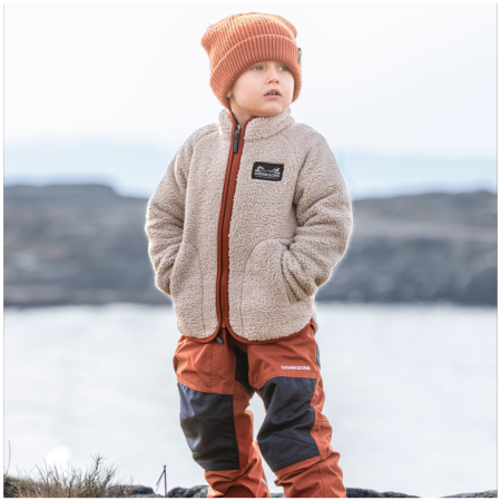 Dětská mikina Didriksons Gibbs Kids Fullzip 2 Beach Beige/Rust