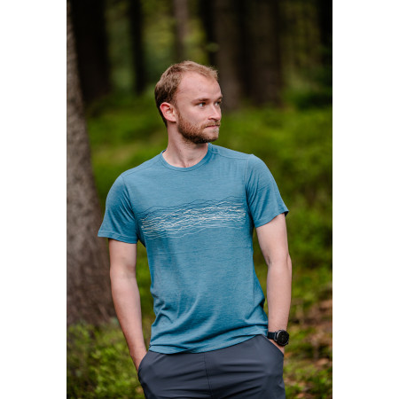 Pánské triko MOOA Merino Lyolite Waves 150 Short