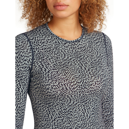 Dámské funkční triko Icebreaker Women Merino 200 Oasis LS Crewe Flock Forms AOP