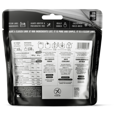 Dehydrované jídlo Lyo food Čokoládový pudink