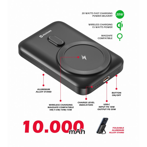 Bezdrátová powerbanka Swissten POWER BANK PD 20W 10000 mAh