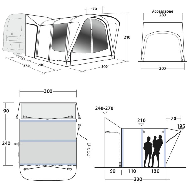 Předstan Outwell Newburg 240 Air Tall