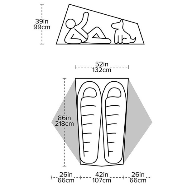 Ultralehký stan Big Agnes Tiger Wall UL2 Bikepack Solution Dye