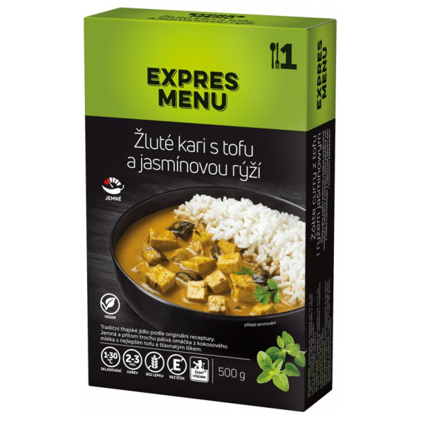 Hotové jídlo Expres menu Žluté kari s tofu a jasmínovou rýží 500g