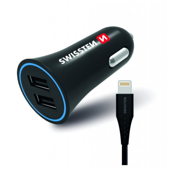 Autoadaptér Swissten Car Charger + Lightning Cable