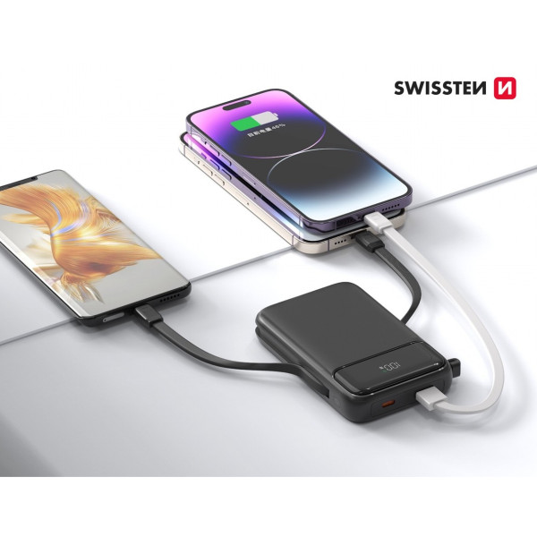 Bezdrátová powerbanka Swissten POWER BANK 10000 mAh PD 20W