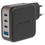 Adaptér Swissten GaN Travel Charger 100W 3X USB-C PD + USB-A