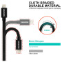 Nabíjecí a datový kabel Swissten Textile USB-C / Lightning 2 m