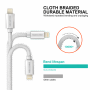 Nabíjecí a datový kabel Swissten Textile USB-C / Lightning 1,2 m