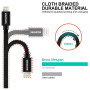 Nabíjecí a datový kabel Swissten Textile USB / Lightning 3 m