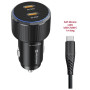 Adaptér Swissten Car Charger 2X USB-C PD, 50W + cabel USB-C / USB-C, 1 m